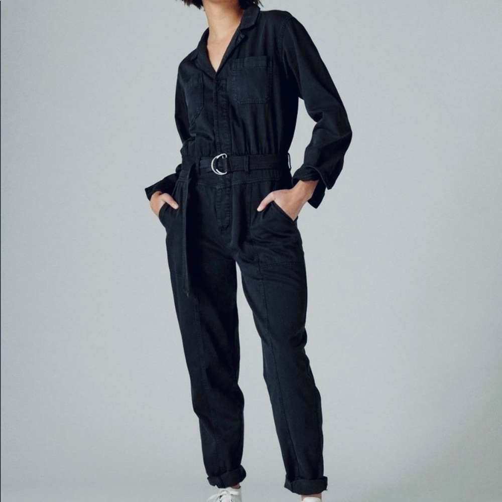 LUCKY BRAND Black Denim Utility Jumpsuit